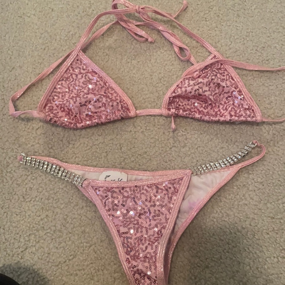 Light pink sequin bikini